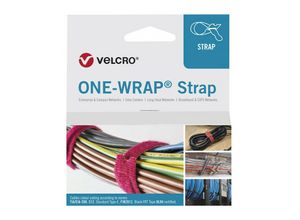 8412355643009 - One Wrap® Strap Klett-Kabelbinder 13mm x 200mm 25 Stück weiß (VEL-OW64300) - Velcro