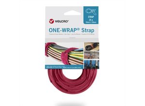 8412355645058 - VELCRO® ONE-WRAP® Strap Klett-Kabelbinder 20mm x 200mm 25 Stück rot (VEL-OW64505)