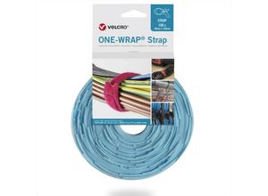 8412355645362 - One-wrap® Strap Klett-Kabelbinder 20mm x 200mm 100 Stück türkis (VEL-OW64536) - Velcro