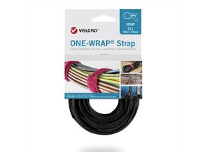 8412355646017 - One-wrap® Strap Klett-Kabelbinder 20mm x 230mm 25 Stück schwarz (VEL-OW64601) - Velcro