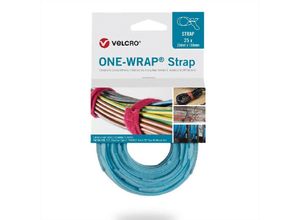 8412355647106 - One-wrap® Strap Klett-Kabelbinder 20mm x 330mm 25 Stück türkis (VEL-OW64710) - Velcro