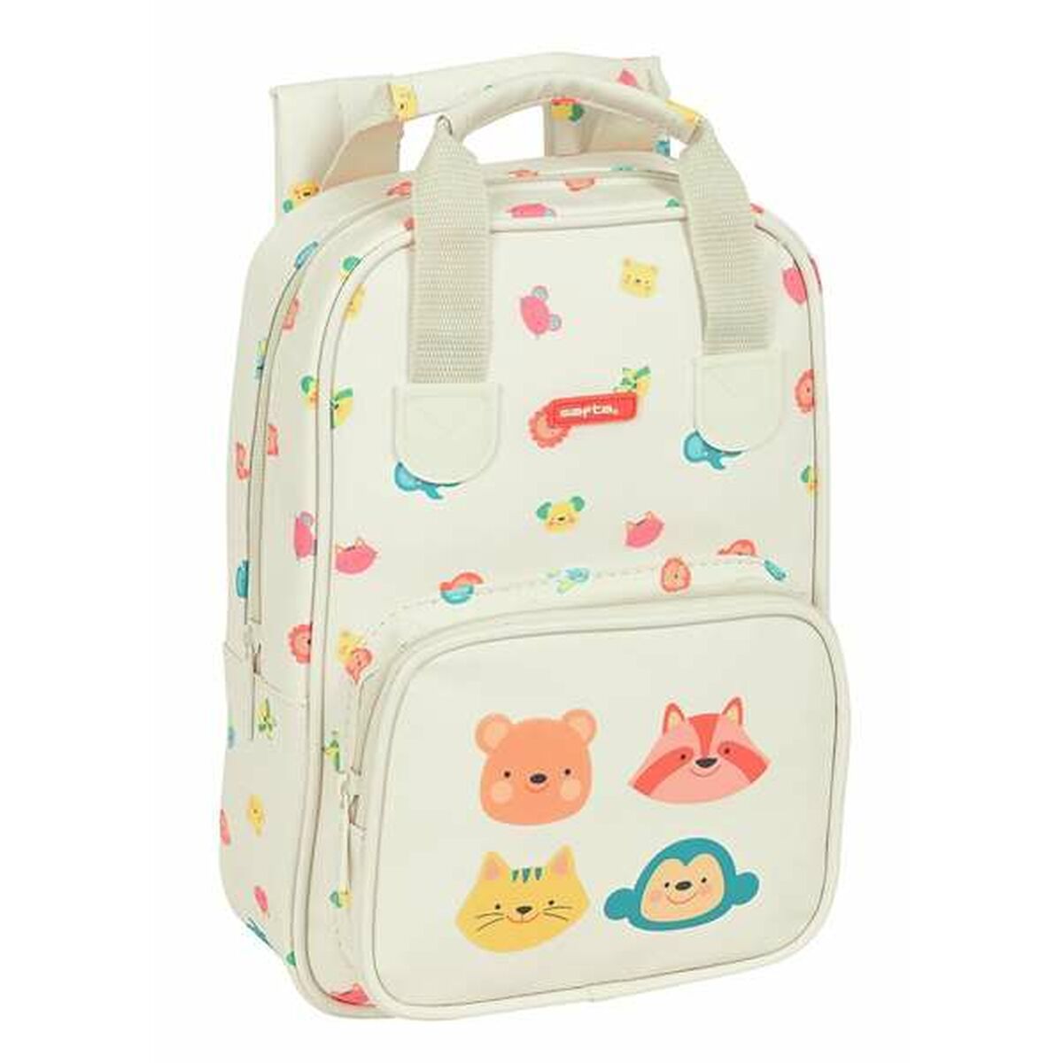 8412688522804 - Kinderrucksack Animals Creme Mit Griffen