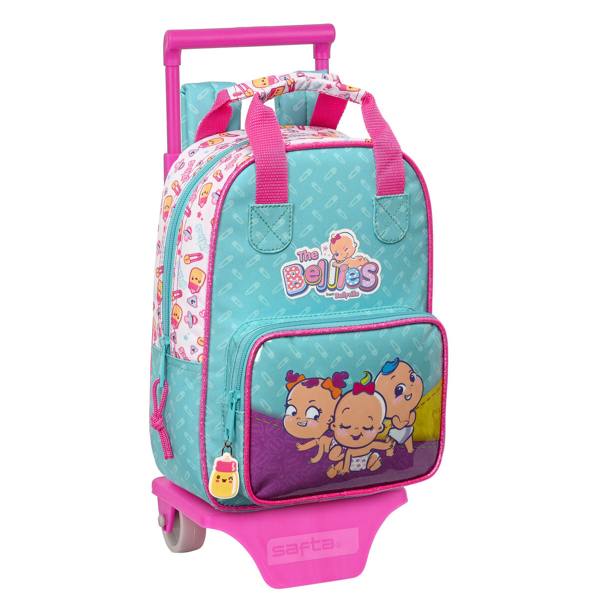 8412688525782 - Schulrucksack mit Rädern Weiß türkis Lila 20 x 28 x 8 cm 8412688525782 - Schulrucksack mit Rädern Weiß türkis Lila 20 x 28 x 8 cm