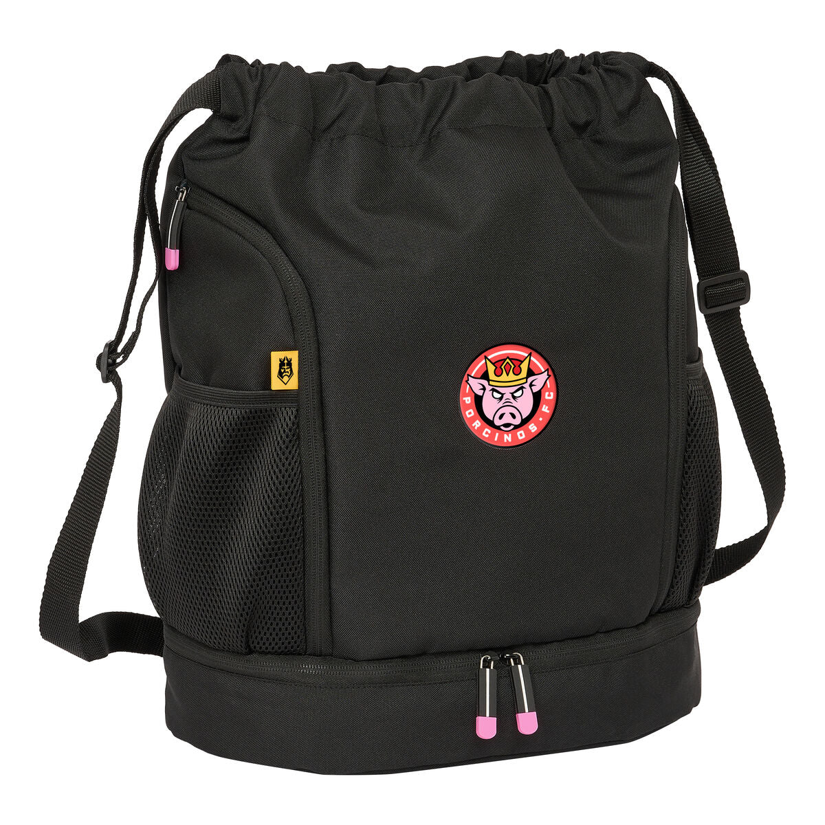 8412688563920 - Rucksacktasche mit Bändern Porcinos Schwarz 35 x 40 x 1 cm 8412688563920 - Rucksacktasche mit Bändern Porcinos Schwarz 35 x 40 x 1 cm