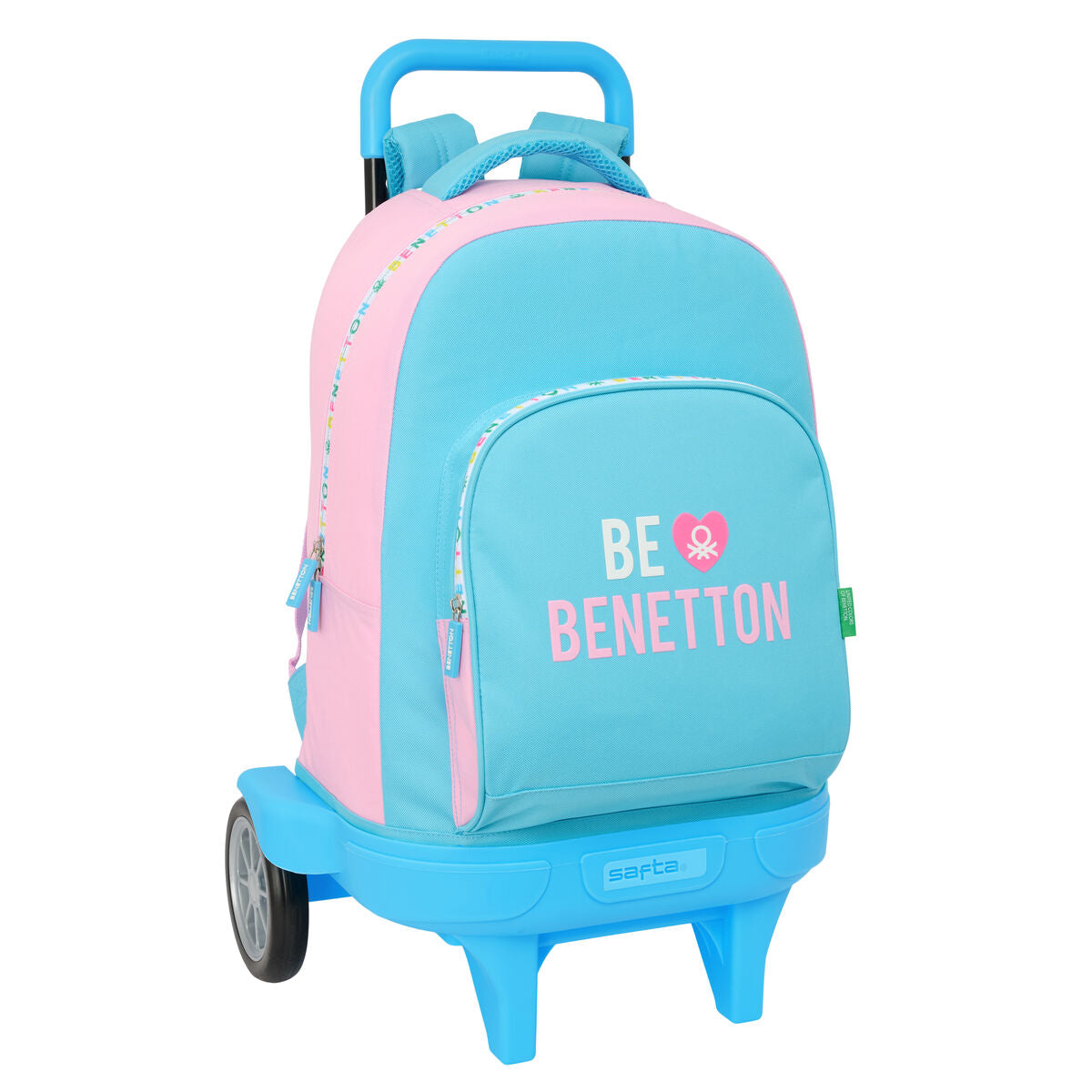 8412688576029 - Schulrucksack mit Rädern Unique Rosa türkis 33 x 45 x 22 cm