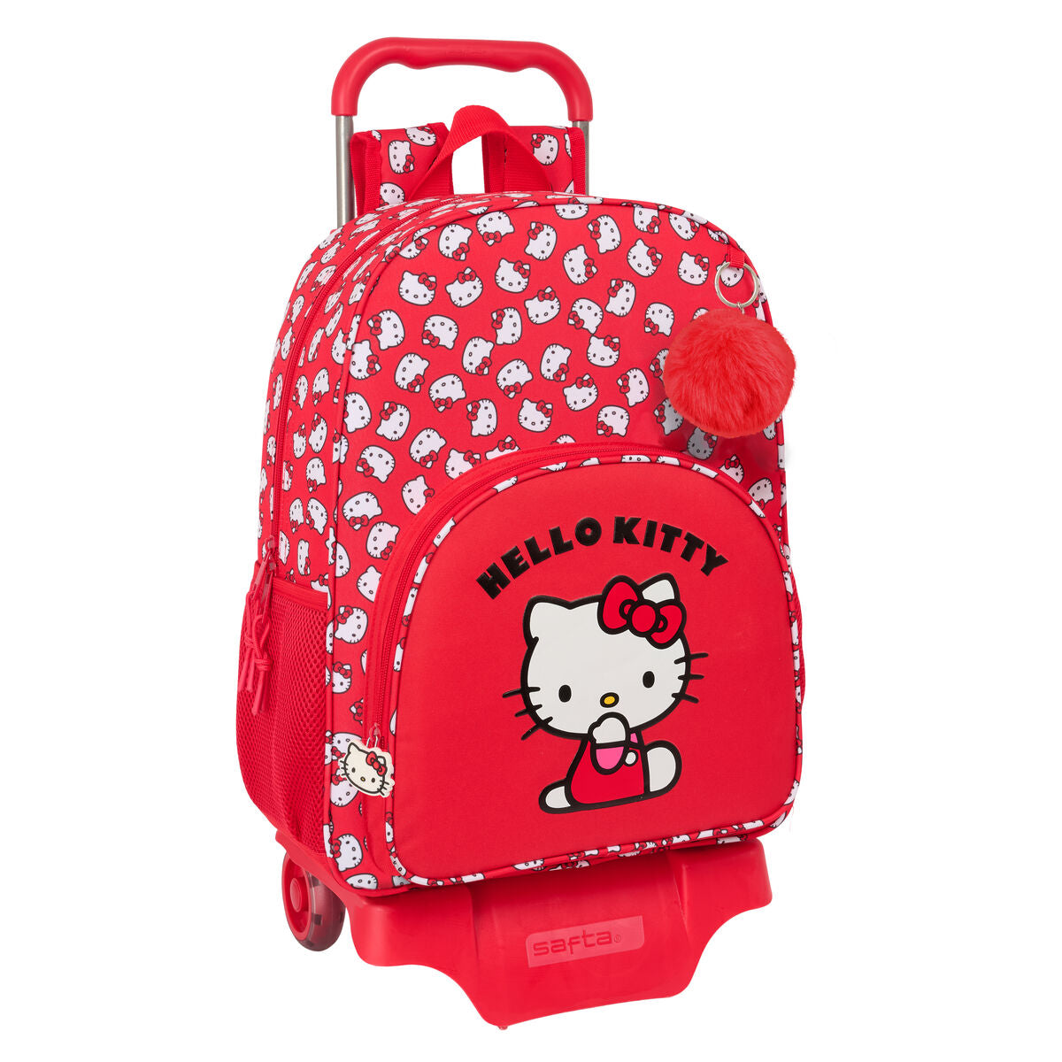 8412688587032 - School Rucksack with Wheels Iconic White Red 33 x 42 x 14 cm