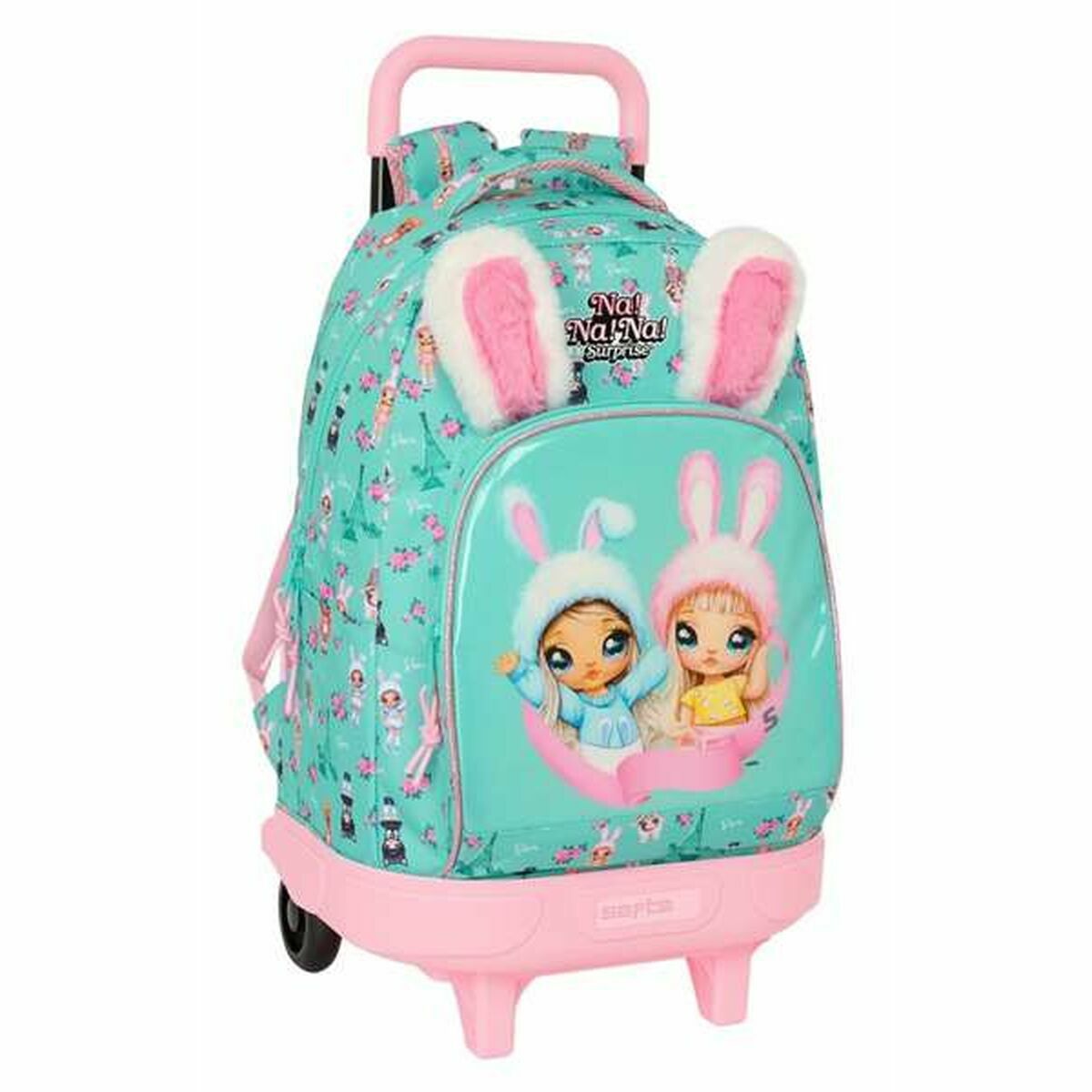 8412688590254 - Schulrucksack Bunny Rosa türkis 33 x 45 x 22 cm