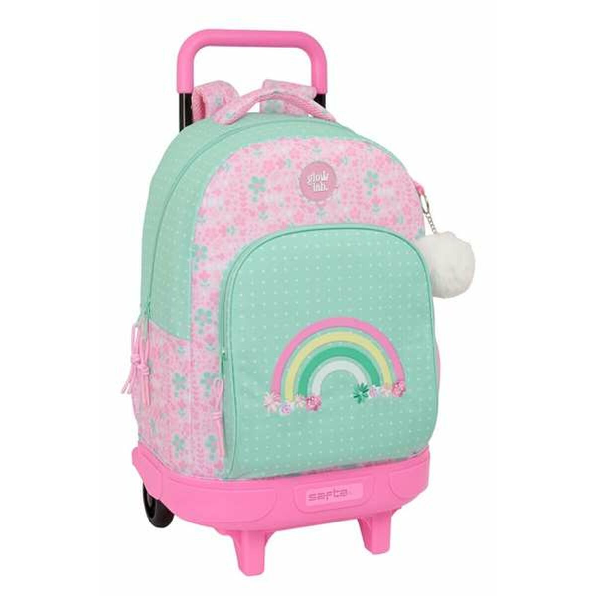 8412688593521 - School Rucksack with Wheels Amazing Green Pink 33 x 45 x 22 cm