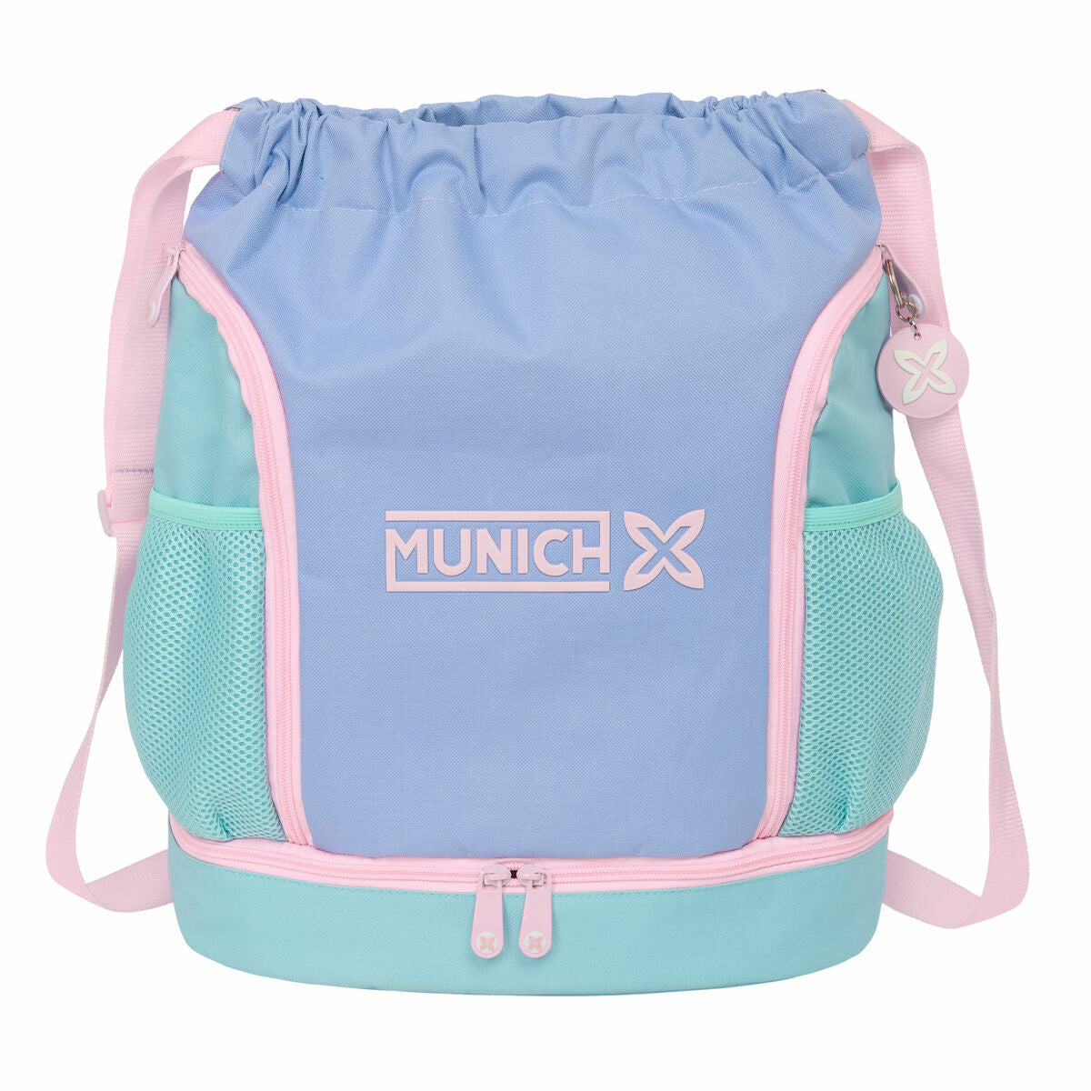 8412688597116 - Rucksacktasche mit Bändern Mellow Blau Rosa Celeste 35 x 40 x 1 cm
