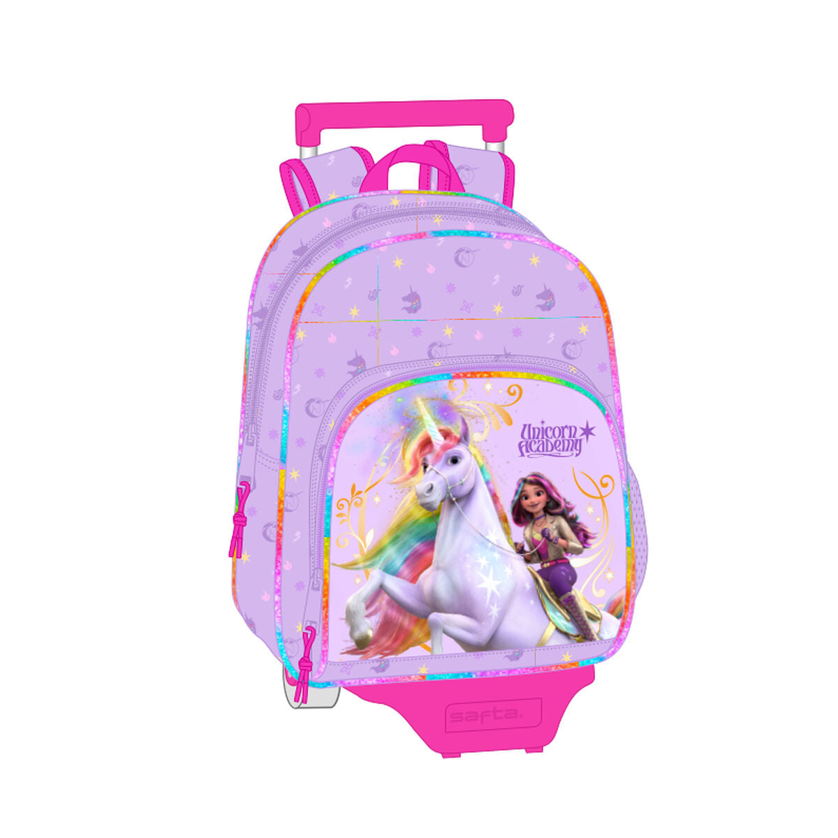 8412688606986 - School Rucksack with Wheels Lilac 28 x 34 x 10 cm