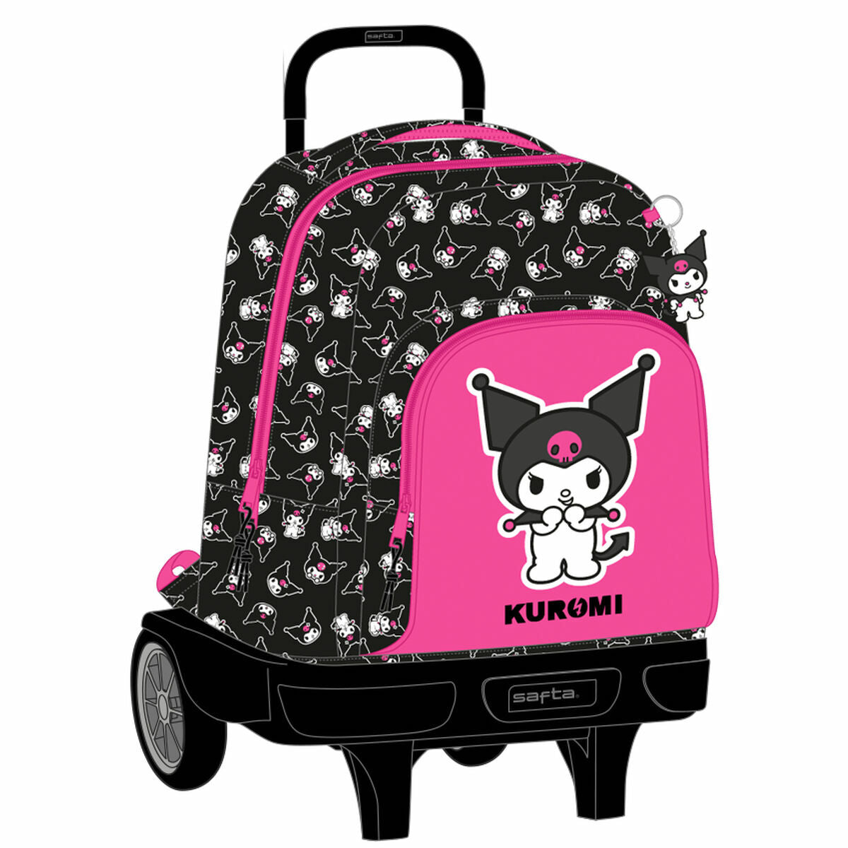 8412688612338 - School Bag Black Fuchsia 33 x 45 x 22 cm
