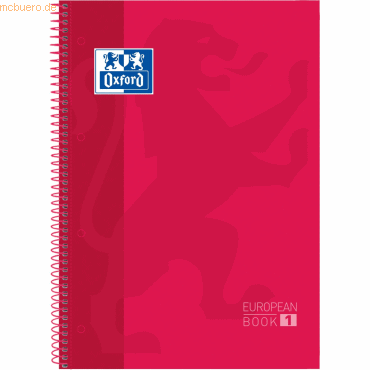 8412771082994 - 5 x Kollegbuch European Book A4+ kariert 80 Blatt 90 g qm Hardc