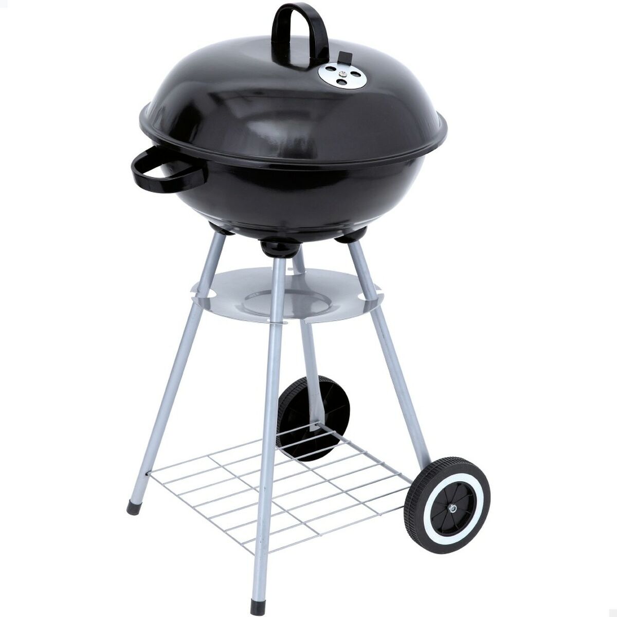 8412842529717 - Coal Barbecue with Wheels Enamelled Metal 46 x 89 x 46 cm Black