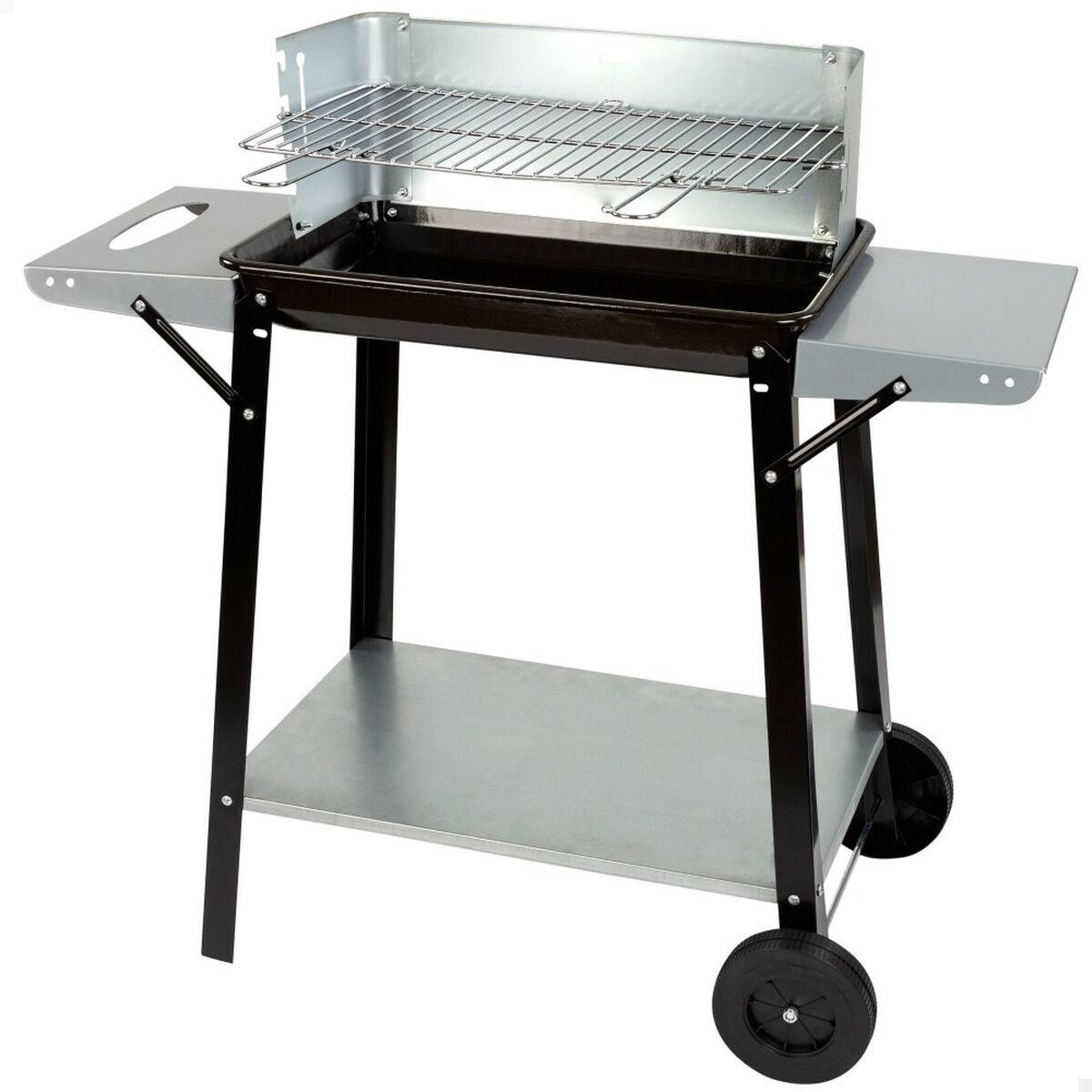 8412842529731 - Coal Barbecue with Wheels Enamelled Metal 90 x 85 x 32 cm Black