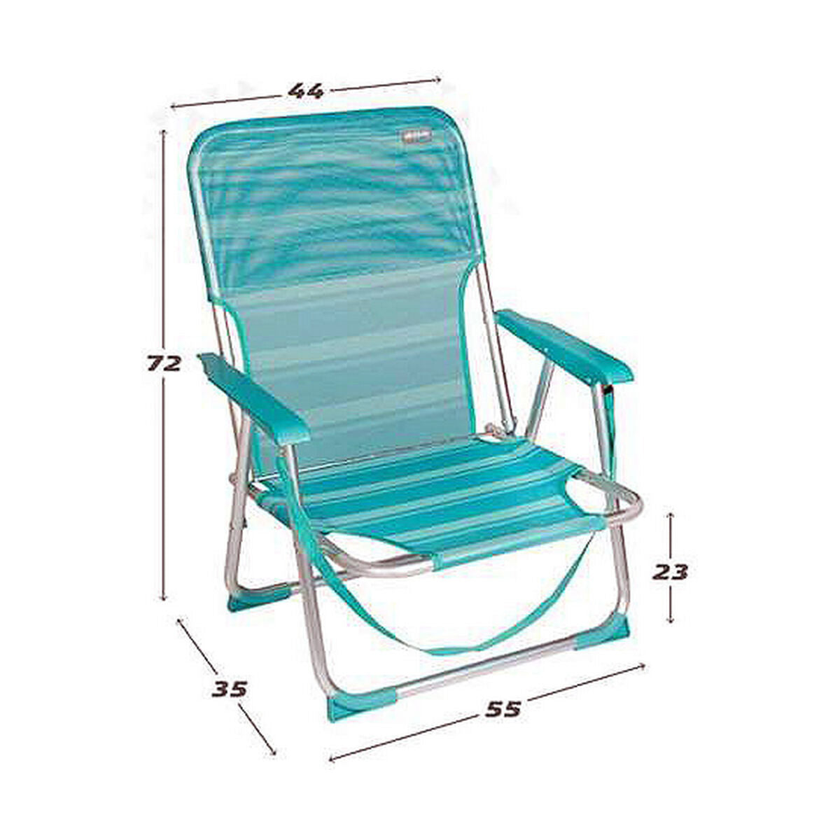 8412842539587 - Strandstuhl 55 x 35 x 72 cm türkis