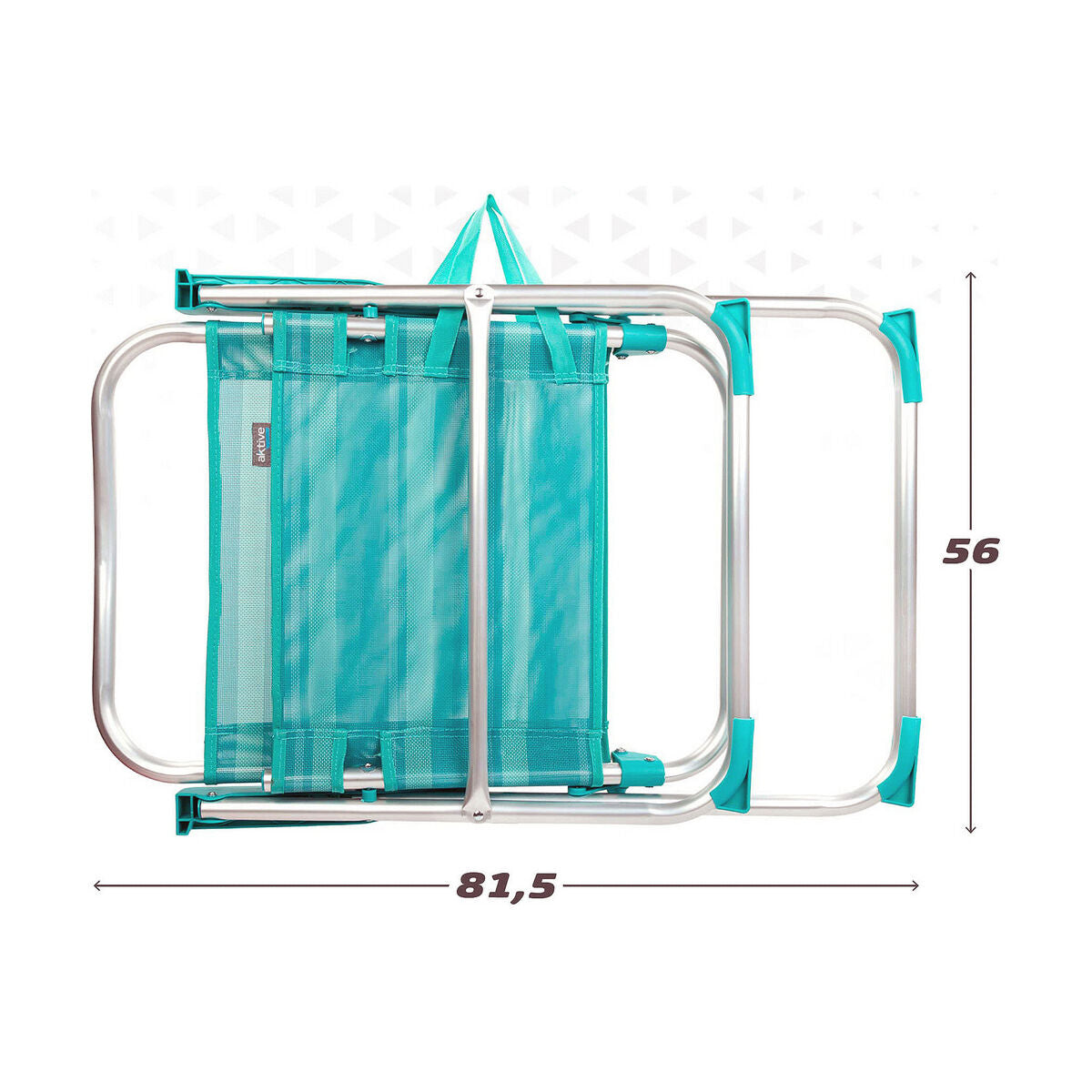 8412842539600 - Gepolsterte Campingstuhl Mediterran 56 x 50 x 88 cm türkis Weiß