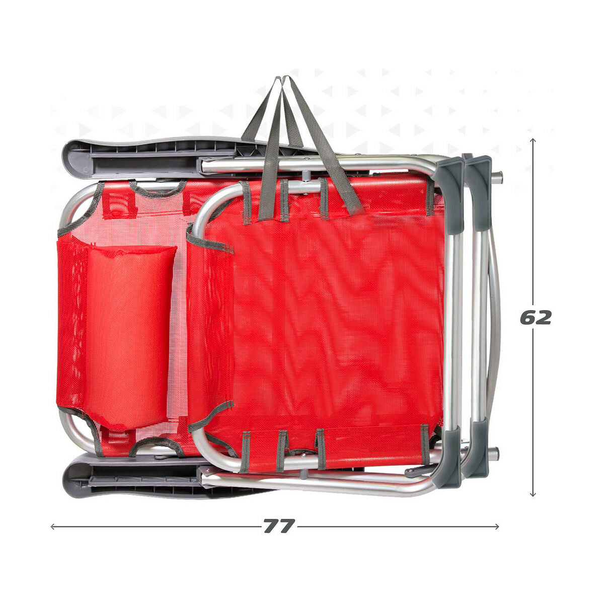8412842626348 - Strandstuhl Rot 48 x 60 x 90 cm