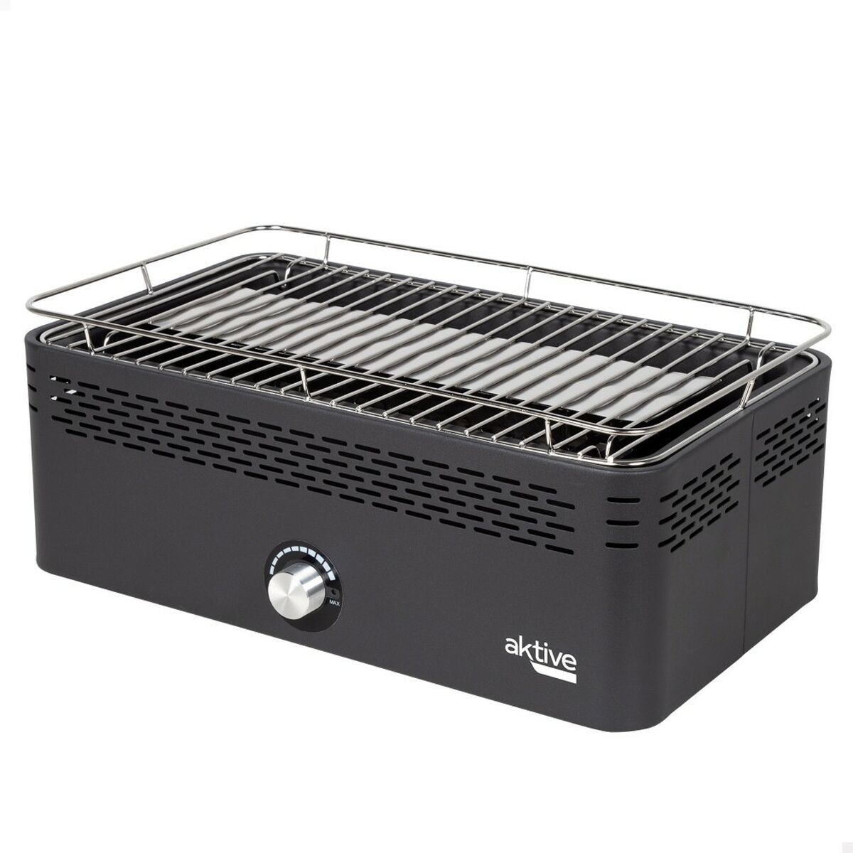 8412842630048 - Tragbarer rauchfreier Holzkohlegrill Edelstahl Eisen 45 x 19 x 28 cm