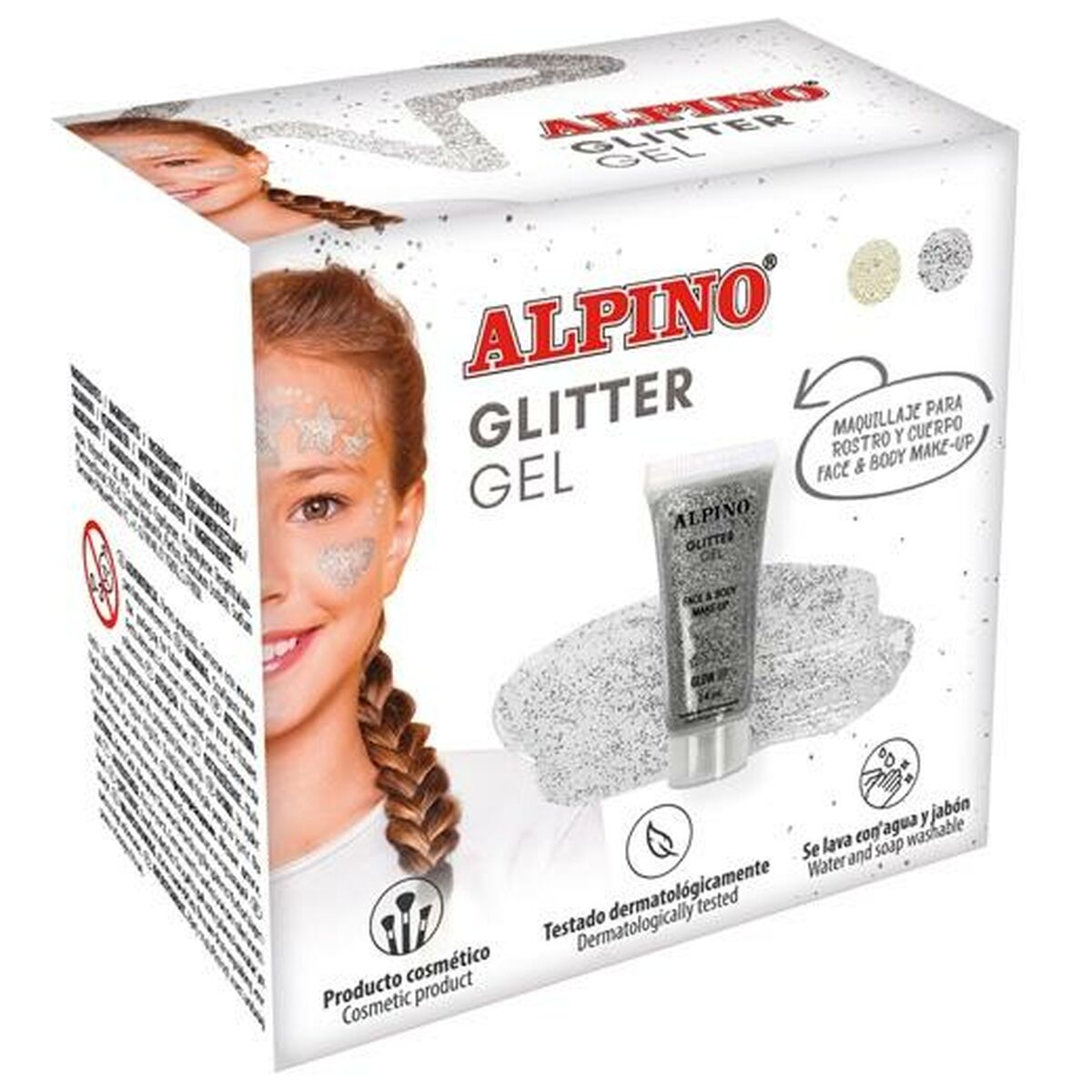 8413240613268 - Kinder Make-up Gel Glitzernd Silberfarben