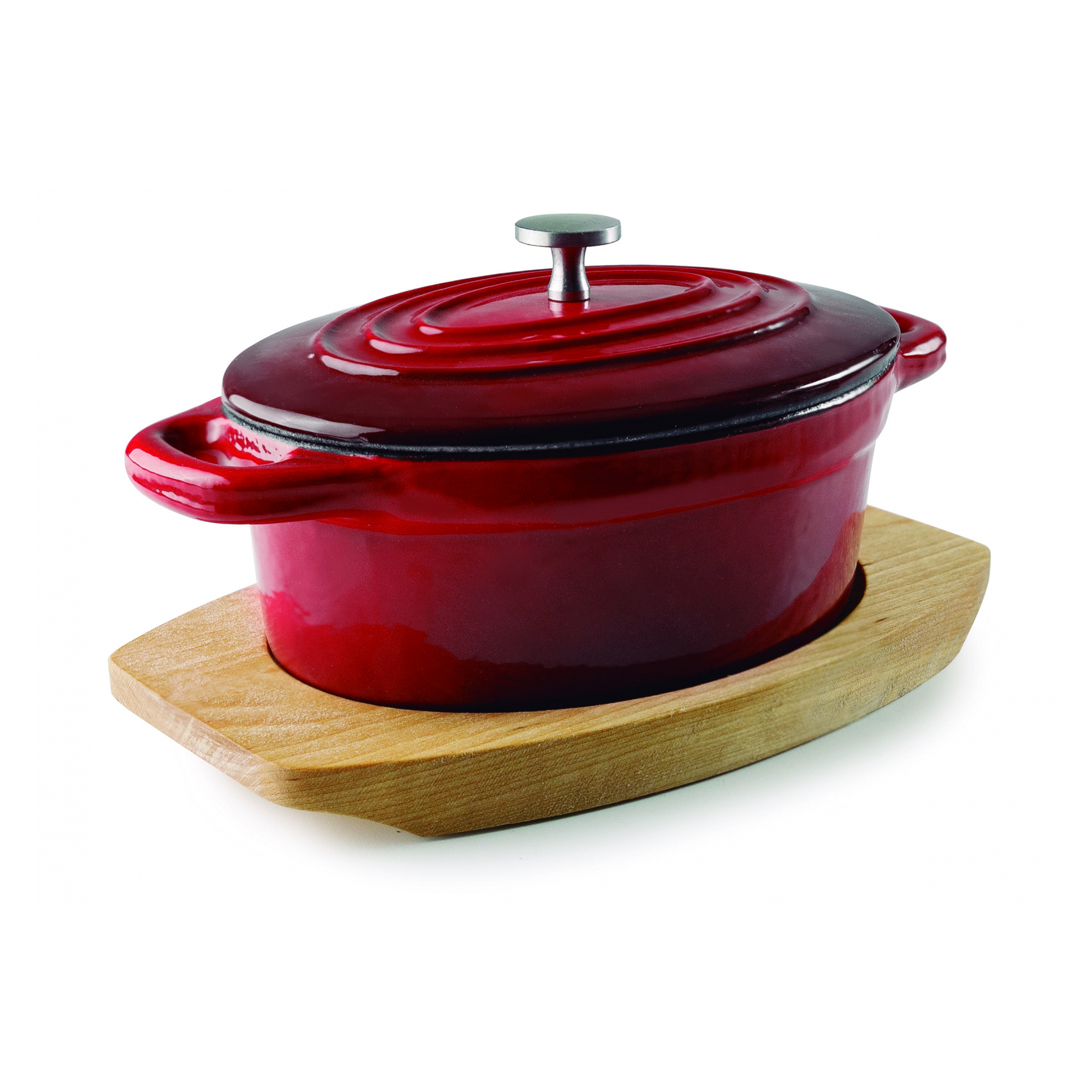 8414271258572 - Ovale Cocotte mit Deckel Magma 13x10 cm