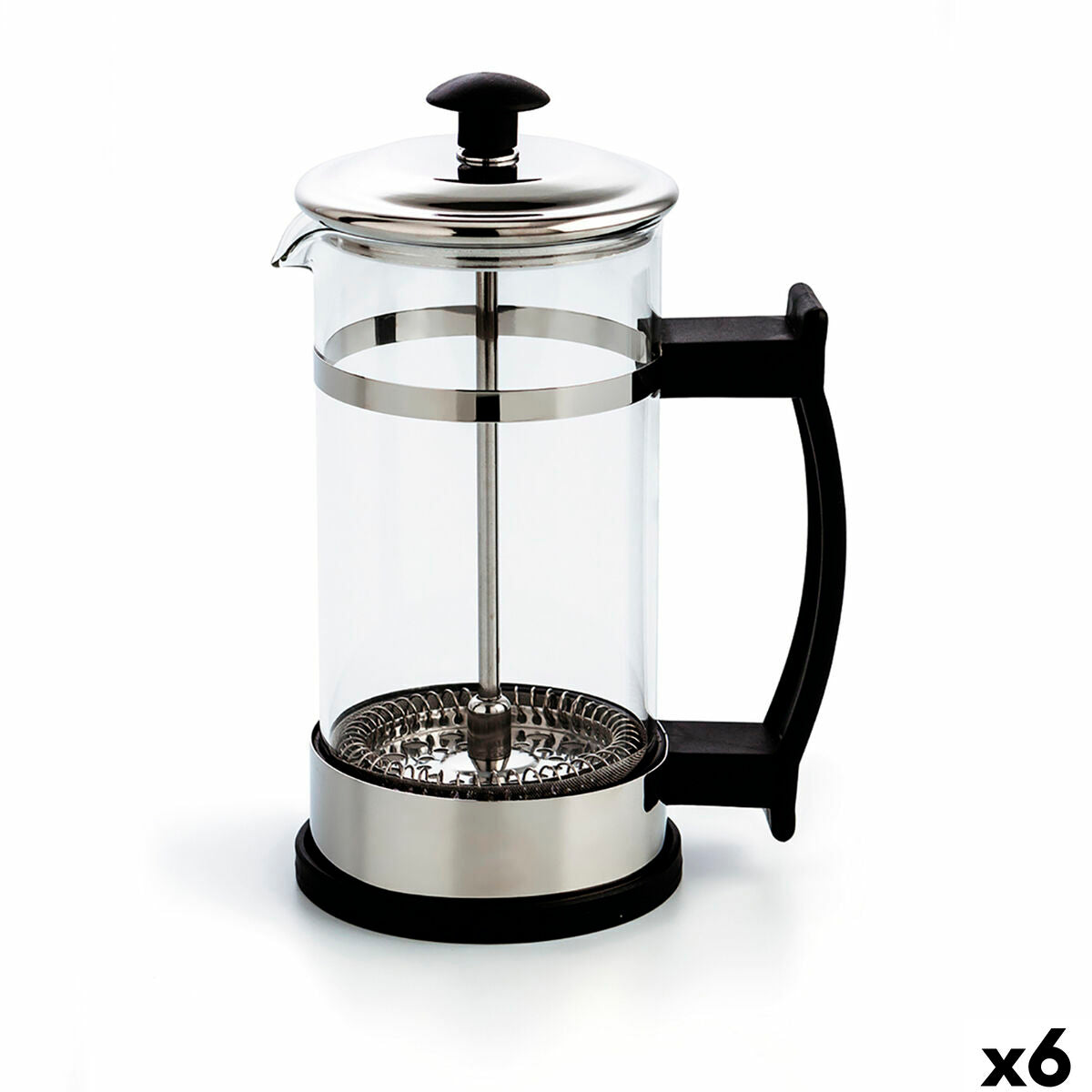 8414793580182 - Kolben-Kaffeemaschine Serenia Durchsichtig Glas Edelstahl 350 ml (6 Stück)