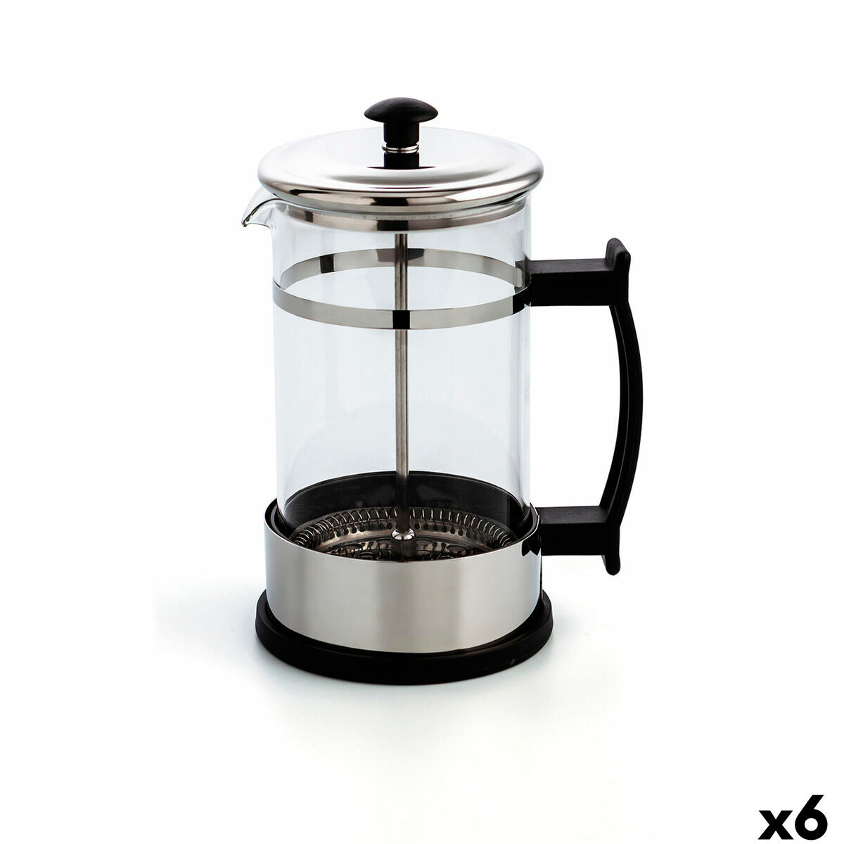 8414793580205 - Kolben-Kaffeemaschine Serenia Durchsichtig Glas Edelstahl 600 ml (6 Stück)