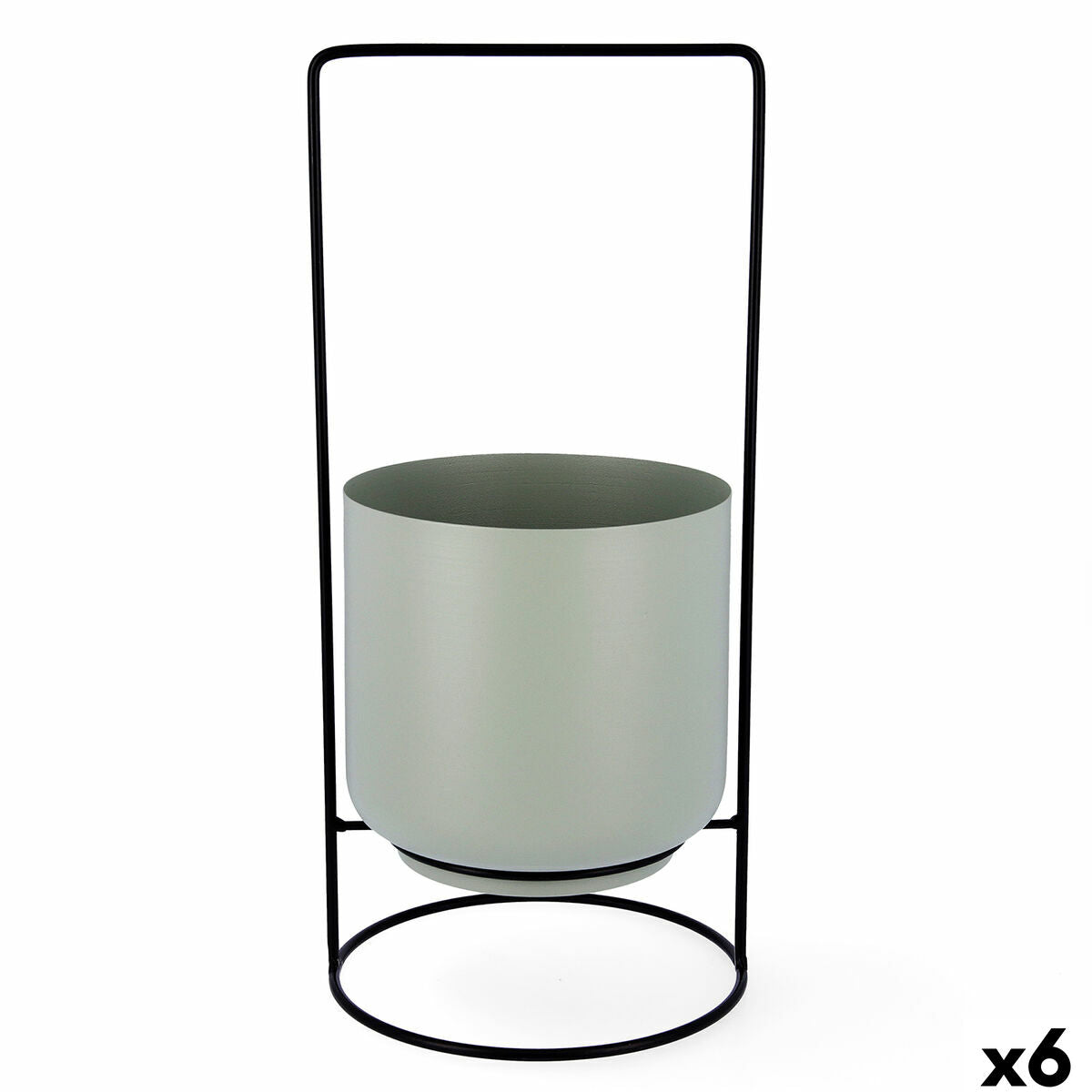 8414793749015 - Blumentopf mit Ständer Moa Grün Metall 18 x 18 x 39 cm (6 Stück)
