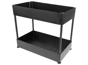 8417015667081 - Haloyo - Küchenregal Spülschrankregal Badregal Organizer Arbeitsplatte Gewürzregal für Küche und Bad Schwarz 40 22 ​​405 cm