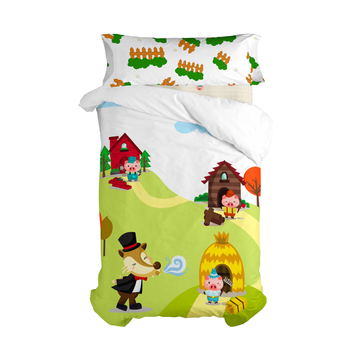 8420001047019 - Bettbezug-Set Mr Fox Piggys  Bunt Einzelmatratze 2 Stücke