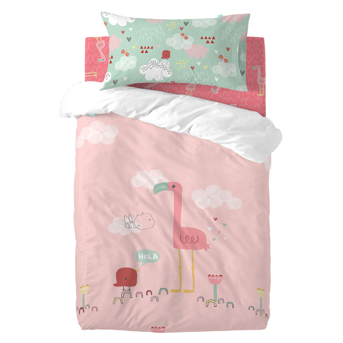 8420001107577 - Duvet cover set Moshi Moshi Hola Multicolour Baby Crib 2 Pieces