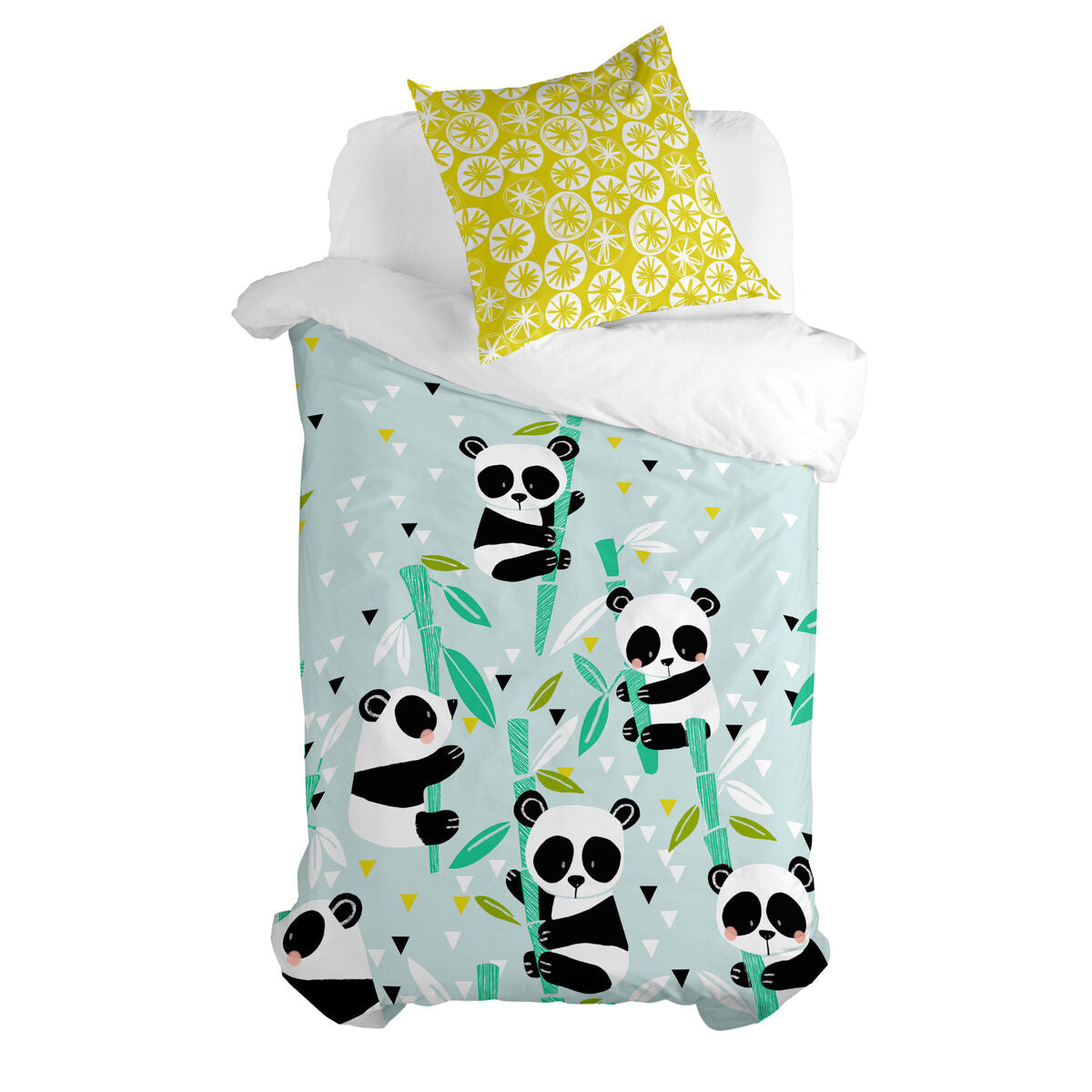 8420001154502 - Bettbezug-Set Moshi Moshi Panda Garden Blue Blau Einzelmatratze 2 Stücke