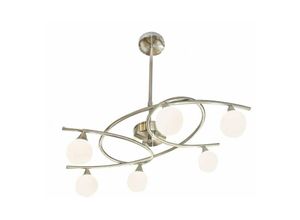 8420261505199 - Cristalrecord - Deckenleuchte 6 Lichter lotto Satin Nickel cr 046-2195-6-053