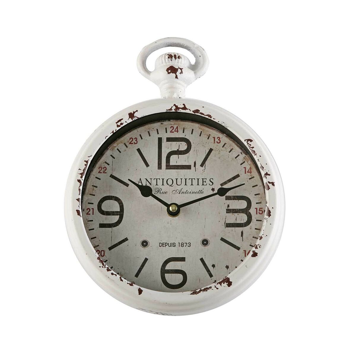 8420327402264 - Wanduhr Antiques Weiß Stahl Vintage 45 x 28 x 22 cm 8420327402264 - Wanduhr Antiques Weiß Stahl Vintage 45 x 28 x 22 cm
