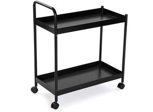 8420327526274 - Vieste Wagen für Küche Wohnzimmer oder Esszimmer moderne Servierwagen Auf Rollen Maßnahmen (h x l x b) 705 x 32 x 62 cm Metall Farbe Schwarz