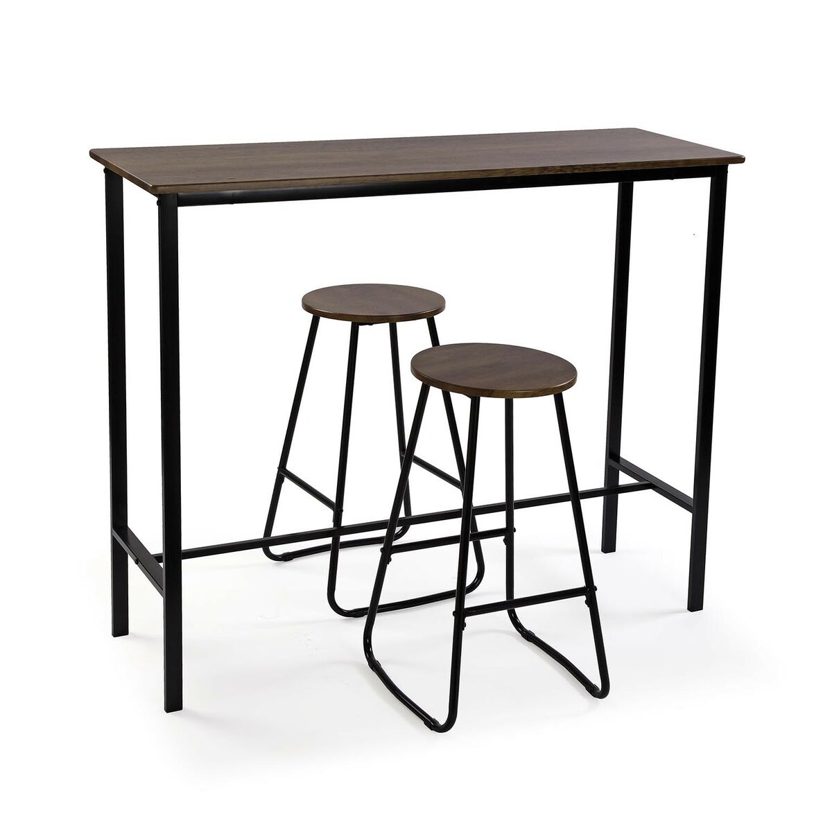 8420327548344 - Tisch-Set mit 2 Stühlen Schwarz PVC Metall Holz MDF 40 x 120 x 100 cm 8420327548344 - Tisch-Set mit 2 Stühlen Schwarz PVC Metall Holz MDF 40 x 120 x 100 cm