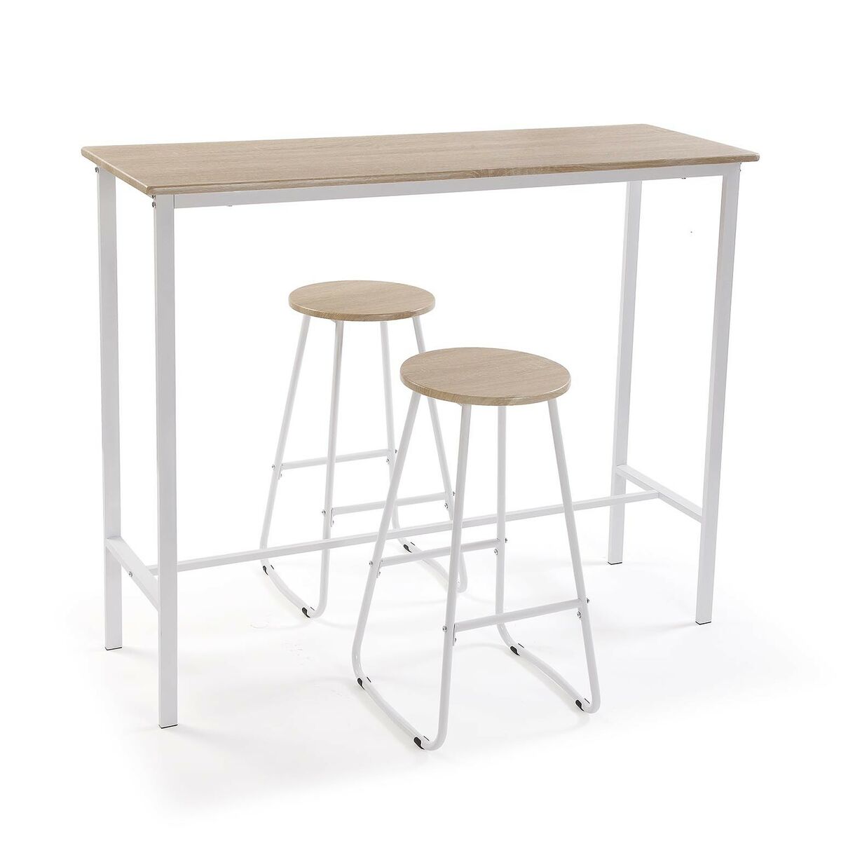 8420327548351 - Tisch-Set mit 2 Stühlen Weiß PVC Metall Holz MDF 40 x 120 x 100 cm 8420327548351 - Tisch-Set mit 2 Stühlen Weiß PVC Metall Holz MDF 40 x 120 x 100 cm