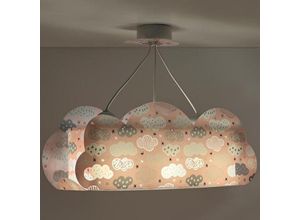 8420406001784 - Pendelleuchte Cloud in Rosa und Weiß E27 3-flammig - red - Dalber