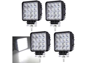 8420661983795 - Led Arbeitsscheinwerfer 48w Arbeitsleuchte IP67 Wasserdicht 4320 LM10-30V DC6500K für Jeep 4 Stück - Hengda