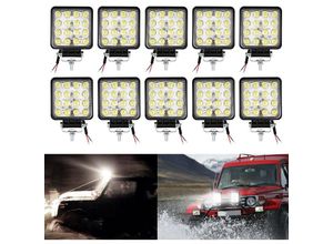 8420661983825 - Led Arbeitsscheinwerfer 48w Arbeitsleuchte IP67 Wasserdicht 4320 LM10-30V DC6500K für Jeep 10 Stück - Hengda