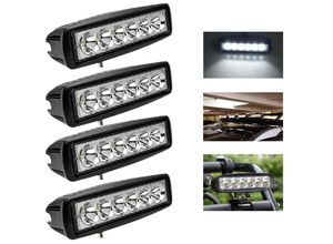 8420661983948 - 18w led Arbeitsscheinwerfer IP67 für Jeep suv Truck Traktor oder schweres Gerät Rechteck 4 Stück - Hengda