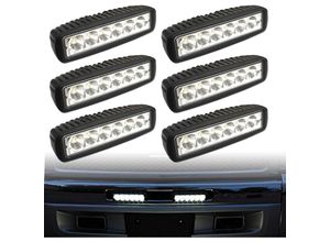 8420661983955 - Hengda - 18w led Arbeitsscheinwerfer IP67 für Jeep suv Truck Traktor oder schweres Gerät Rechteck 6 Stück