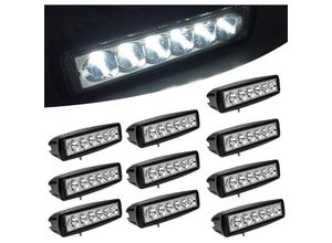 8420661983979 - Hengda - 18w led Arbeitsscheinwerfer IP67 für Jeep suv Truck Traktor oder schweres Gerät Rechteck 10 Stück