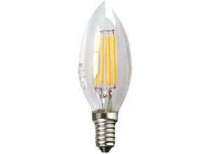 8420738299125 - LED-Glühbirne silver elektronischer Glühfaden transparent Kerze 4w=60w - e14 - 3000k warmes Licht - a++