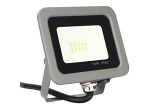 8420738301385 - - LED-Strahler silber Elektronik Schmiede+Projektor ips 65 10w - 5700k kühles Licht - 800lm graue Farbe