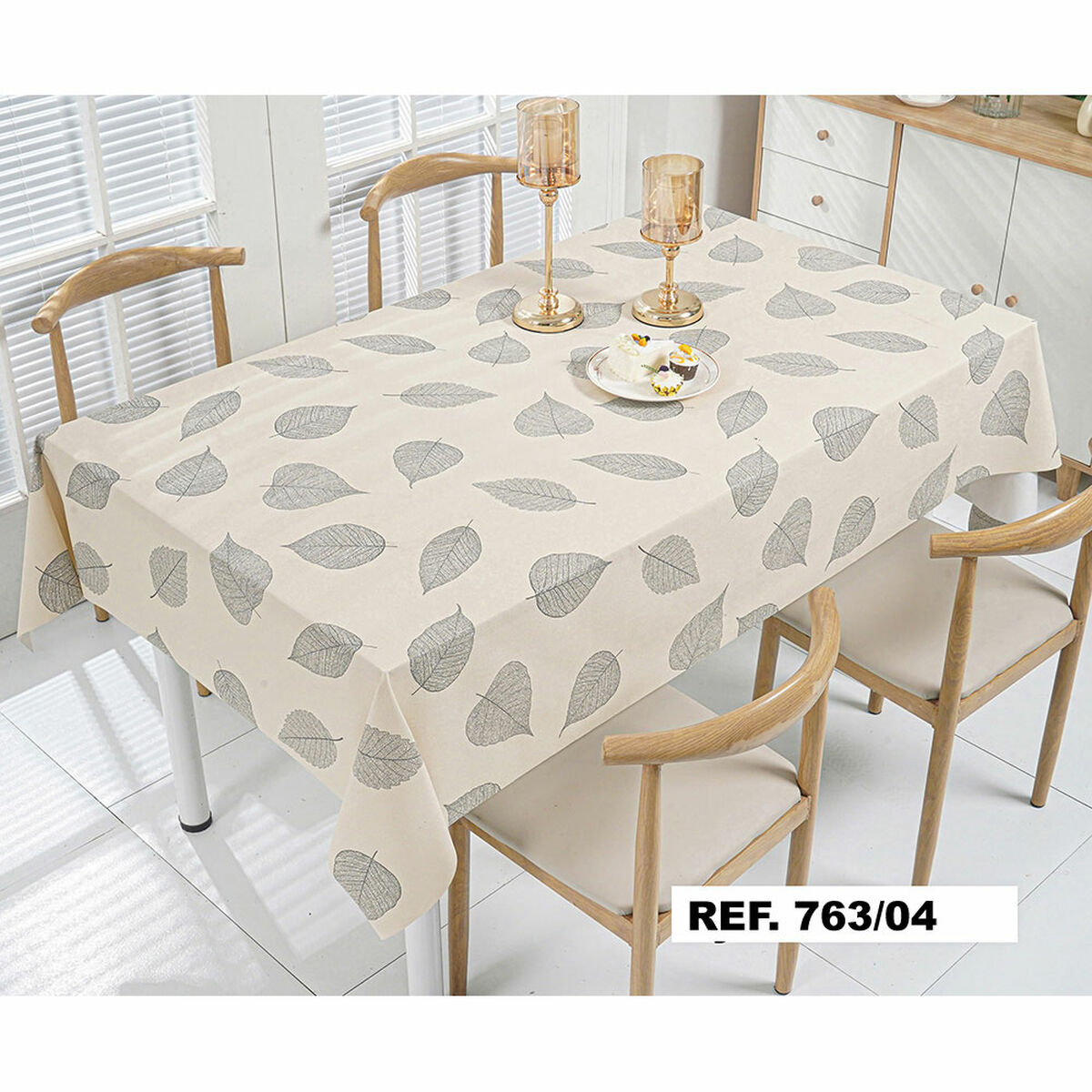 8421498763048 - Tischdeckenrolle Hoja Silber 140 cm x 20 m