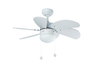 8421776011618 - Faro Barcelona - Deckenventilator Palao Weiß 81 cm mit Licht