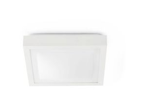 8421776023413 - Faro Tola-2 - 2 Light Medium Square Badezimmer Flush Deckenleuchte Aluminium Weiß IP44 E27