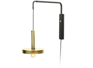 8421776167780 - Faro 20168 Wandleuchte whizz E27 15W Stahl mattschwarz Satiniertes Gold L120cm H50cm Ø25cm dimmbar