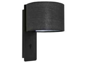 8421776178977 - Faro 64303 Wandleuchte fold E27 15W Stahl mattschwarz Textil Schwarz L20cm H30cm dimmbar