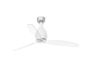 8421776216020 - Faro Barcelona - Faro mini eterfan - Mattweißer transparenter Deckenventilator mit Gleichstrommotor Smart - Fernbedienung inklusive